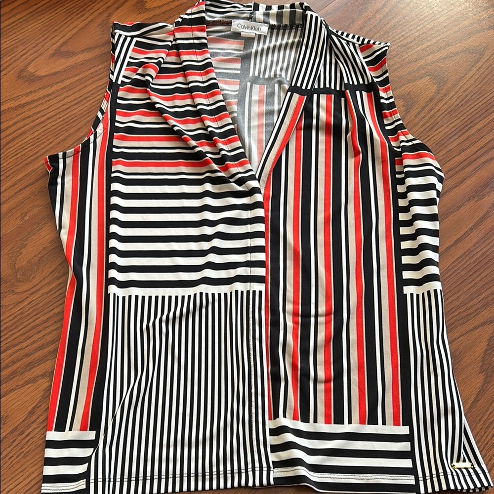 Calvin Klein Striped Sleeveless Top